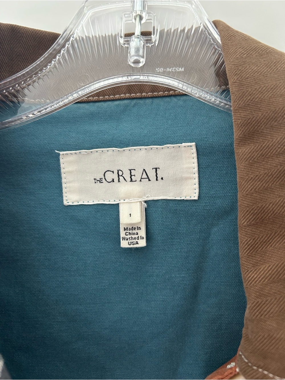 THE GREAT. Multicolor Patchwork Cotton Jacket with White Pockets— size 1 not 2 - Picture 2 of 3